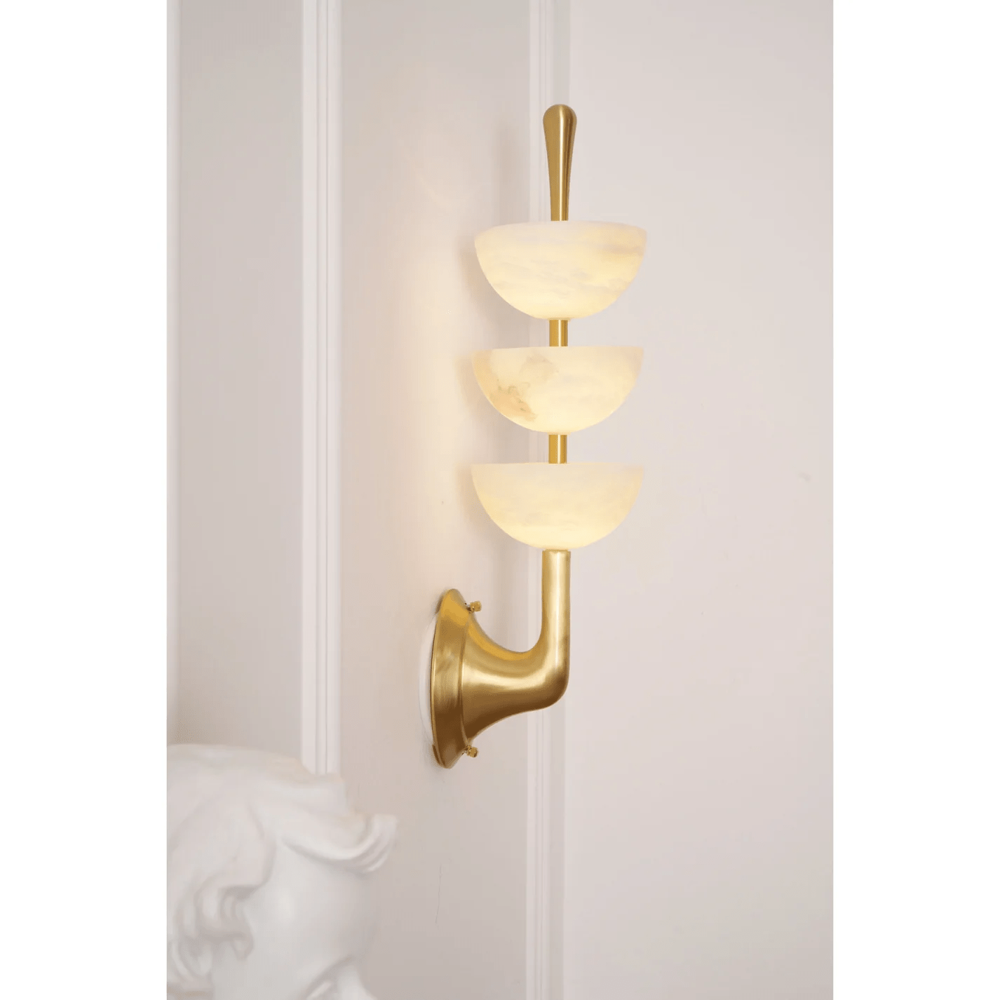 Rosestone Triple Alabaster Indoor Wall Light