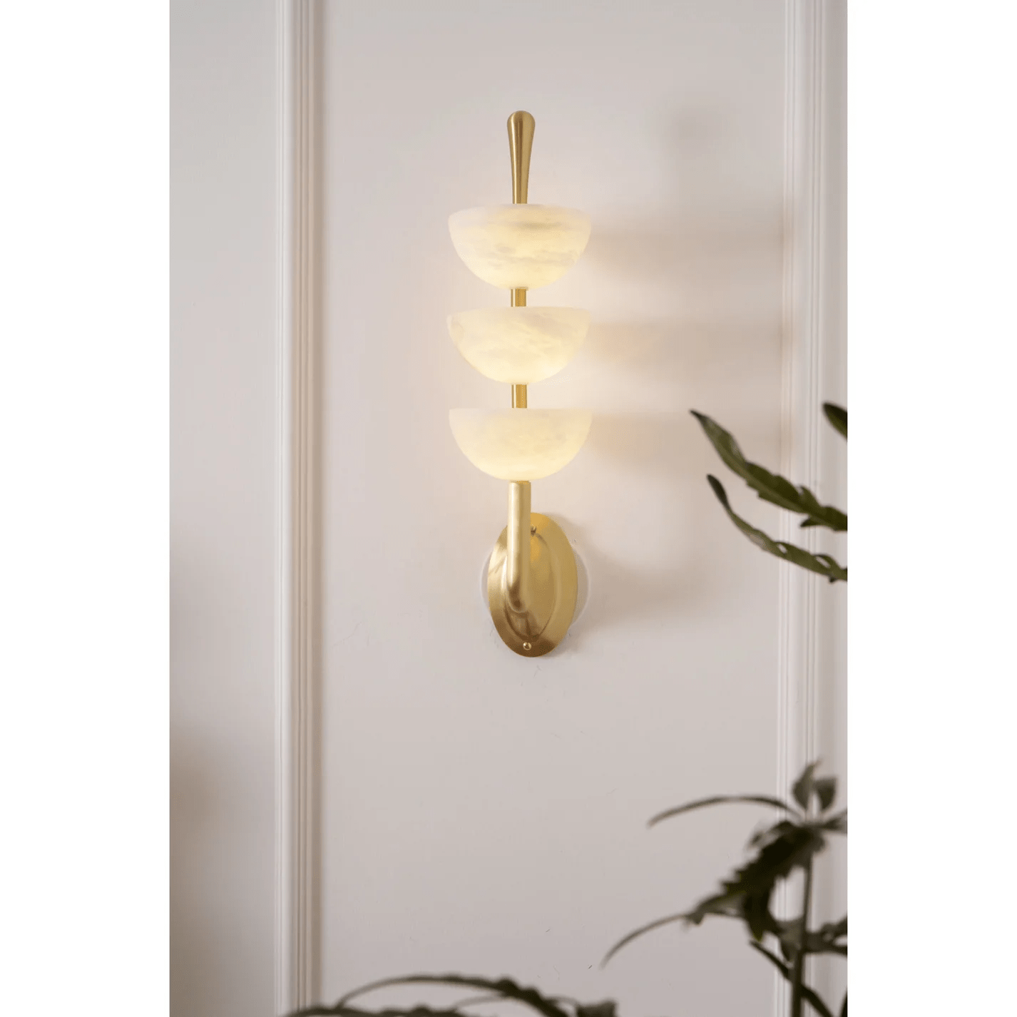 Rosestone Triple Alabaster Indoor Wall Light