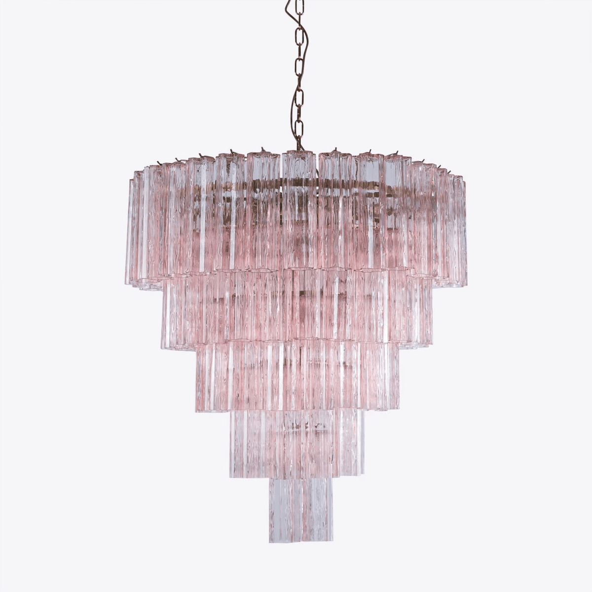 Celinian Chandelier Five Tier Fluted Glass Grande Mid Century