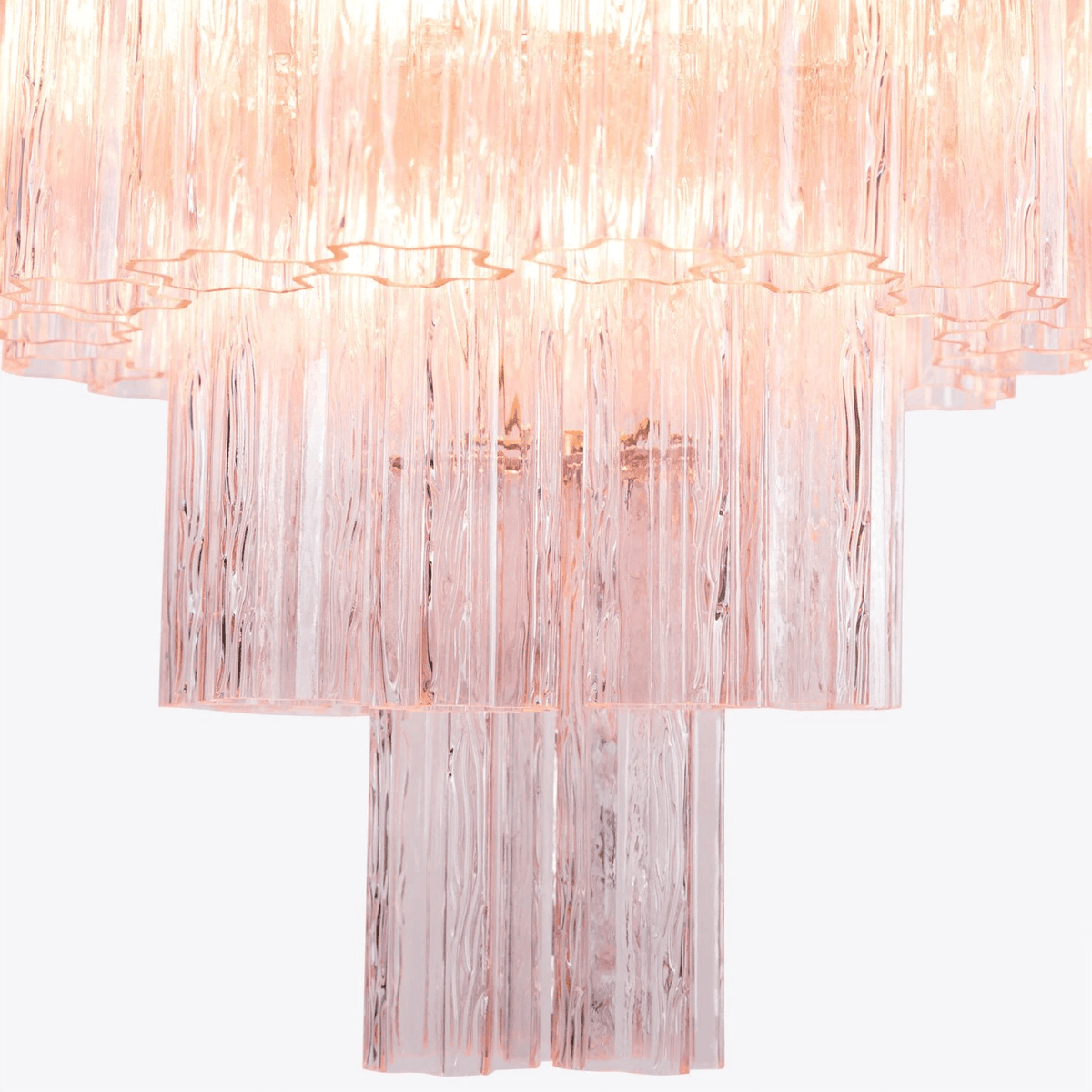 Celinian Chandelier Five Tier Fluted Glass Grande Mid Century