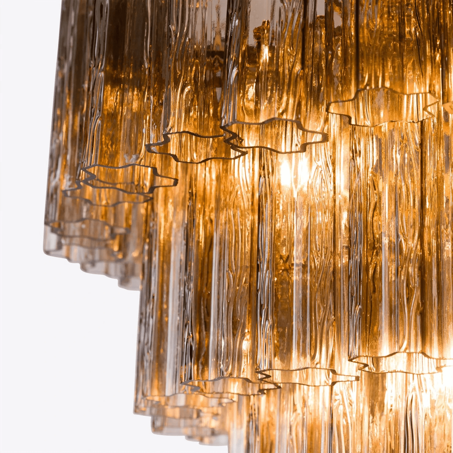 Celinian Chandelier Five Tier Fluted Glass Grande Mid Century