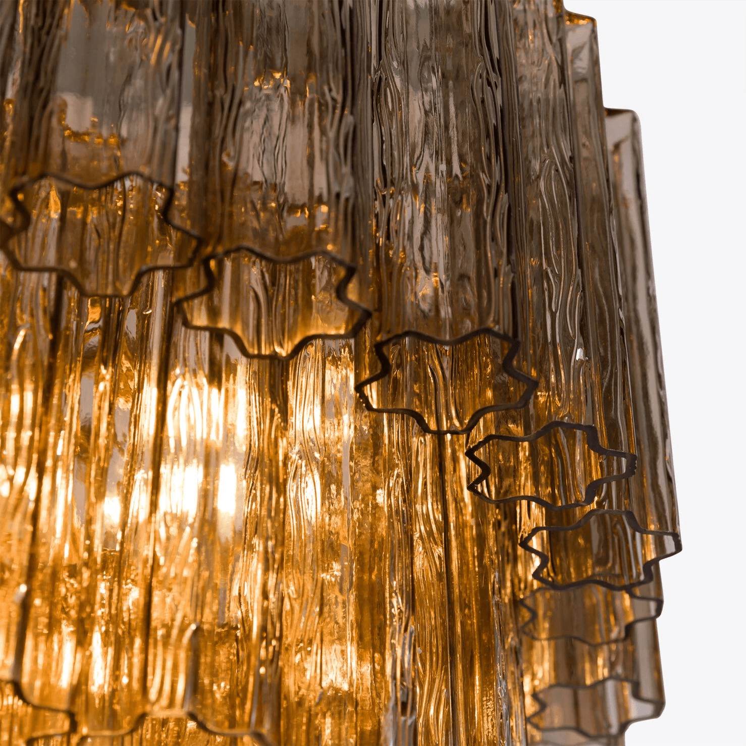 Celinian Chandelier Five Tier Fluted Glass Grande Mid Century