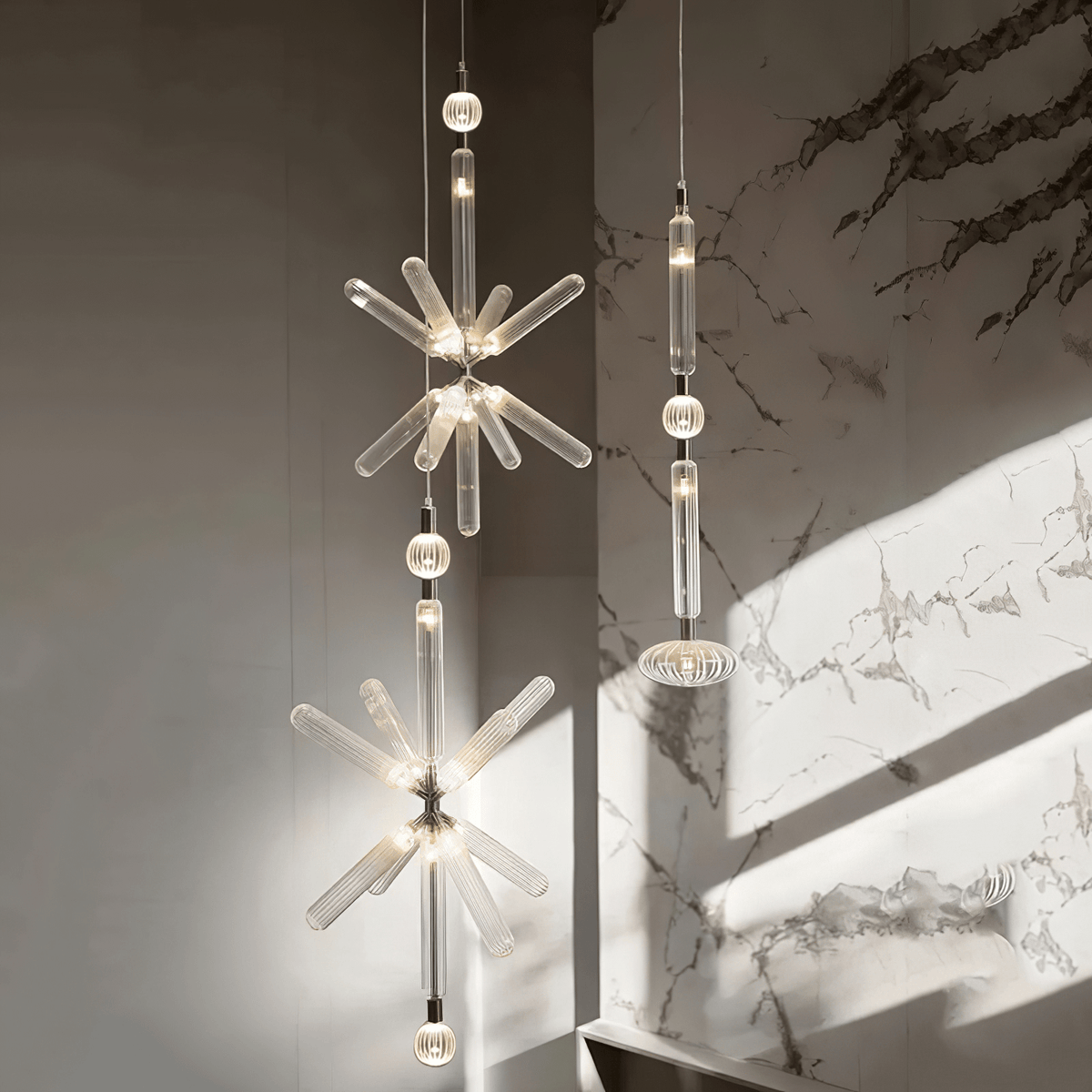 Tika Pendant Lamp Crystal Cylinder Cipher Contemporary
