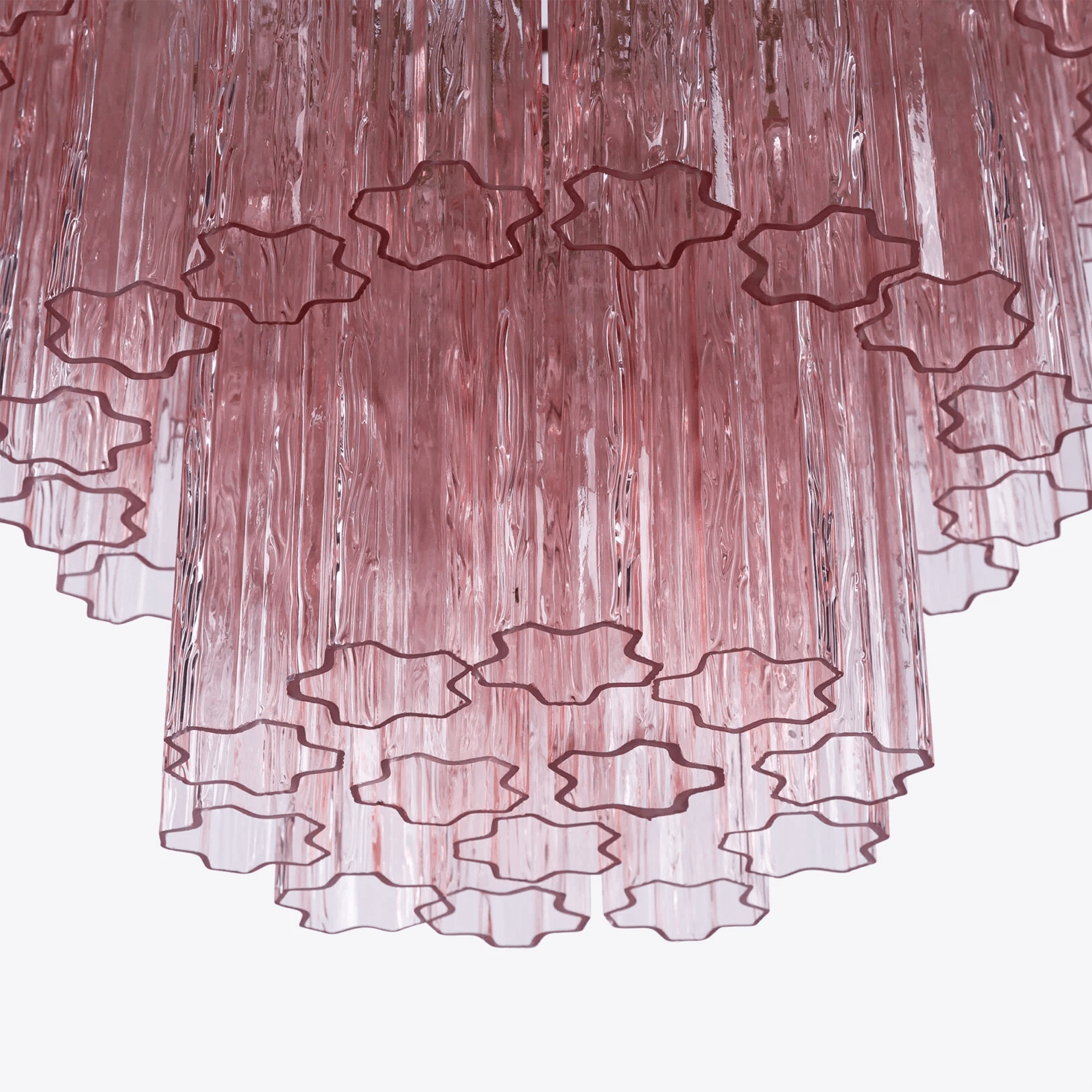 Eiraora Chandelier Pink Prism Glass Layered Elegant