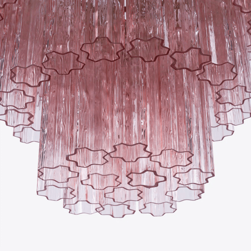 Eiraora Chandelier Pink Prism Glass Layered Elegant