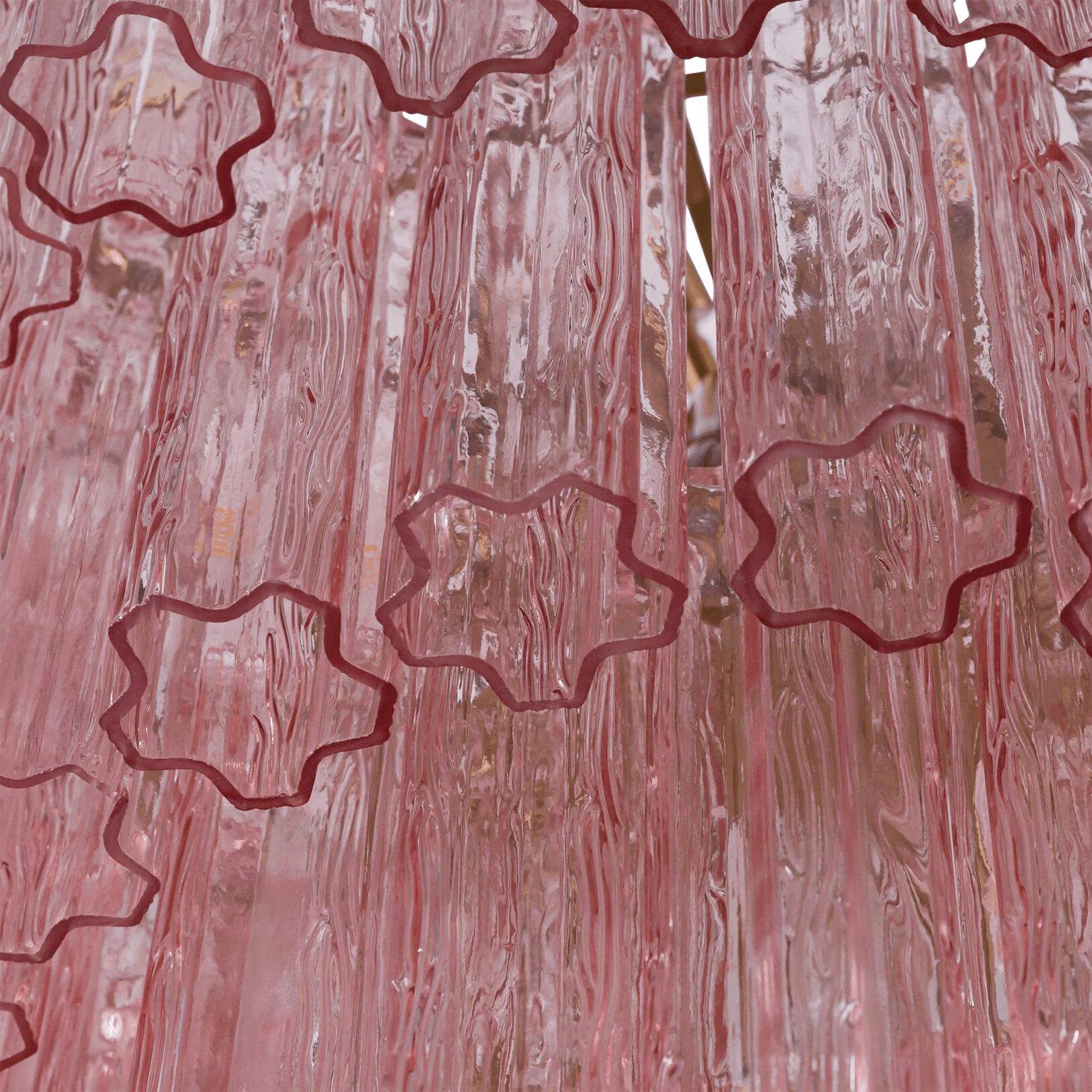 Eiraora Chandelier Pink Prism Glass Layered Elegant