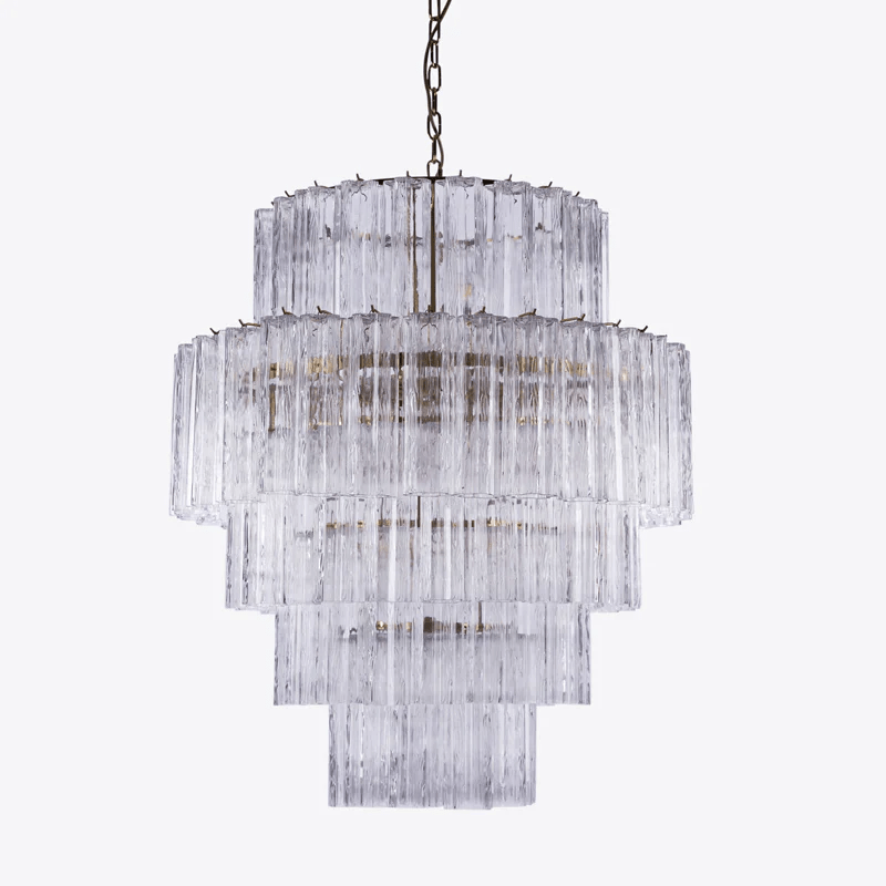Eiraora Chandelier Pink Prism Glass Layered Elegant