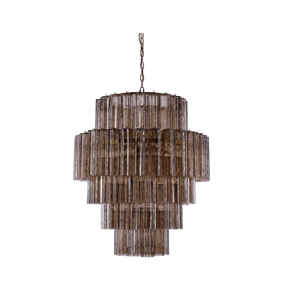 Eiraora Chandelier Pink Prism Glass Layered Elegant