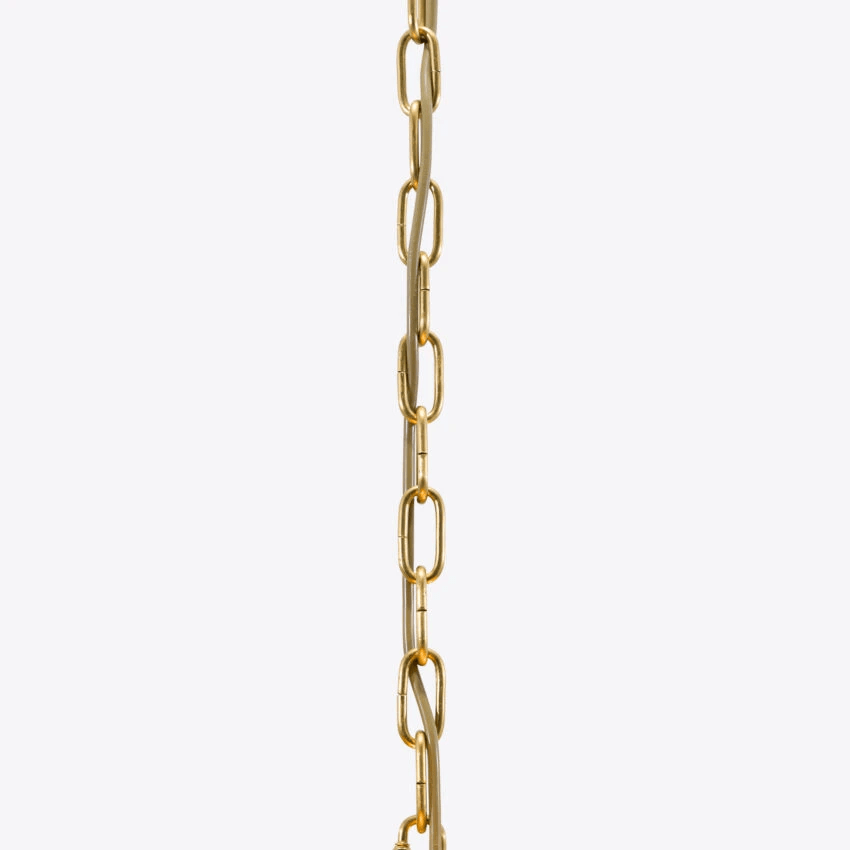 Darix Chandelier Green Petal Glass Layered Natural