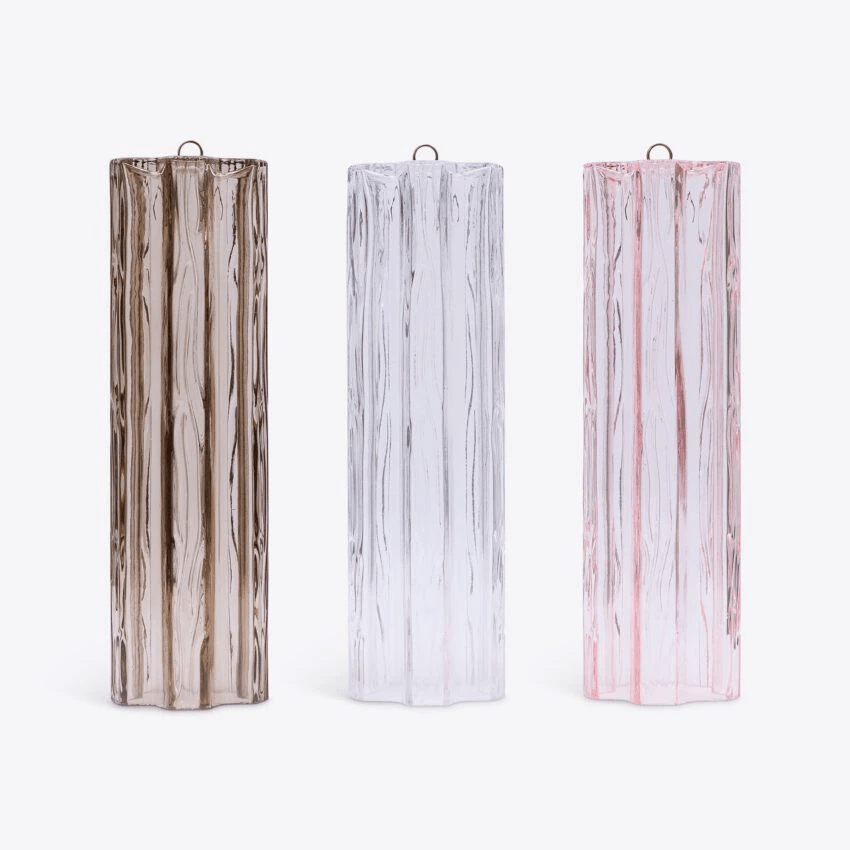 Eiranora Chandelier Five Tier Fluted Glass Tube Mid Century