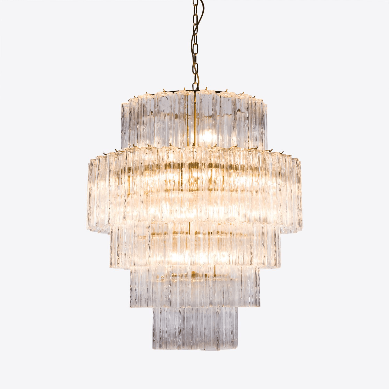 Eiraora Chandelier Pink Prism Glass Layered Elegant