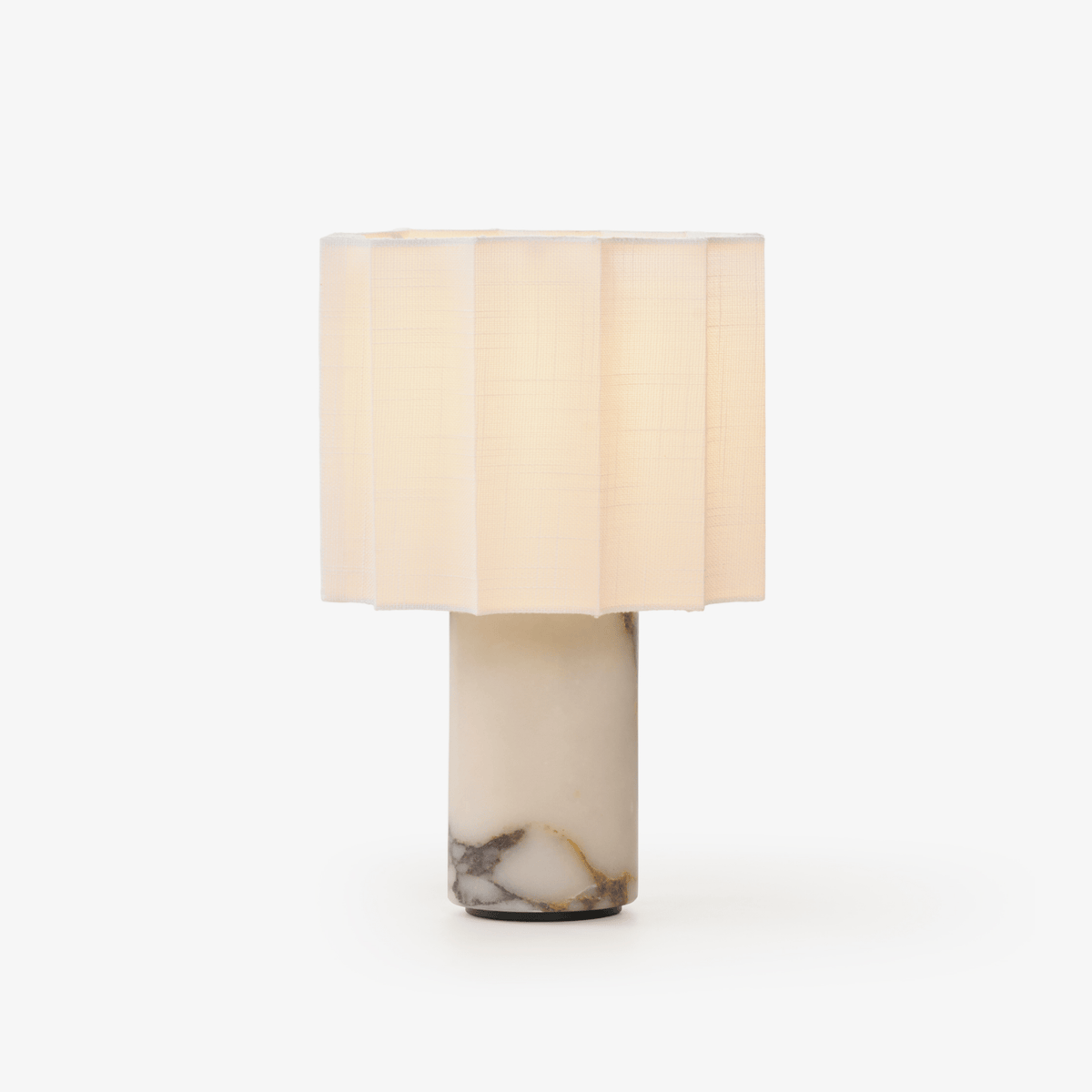 Serenity Pleated Fabric & Marble Table Lamp