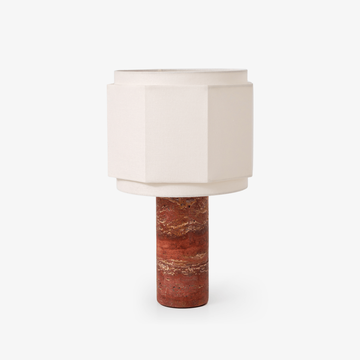 Eclipse Geometric Fabric & Marble Table Lamp