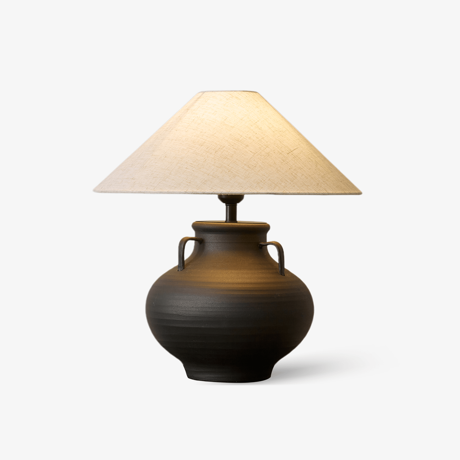 Clay Rustic Cone Jar Table Lamp