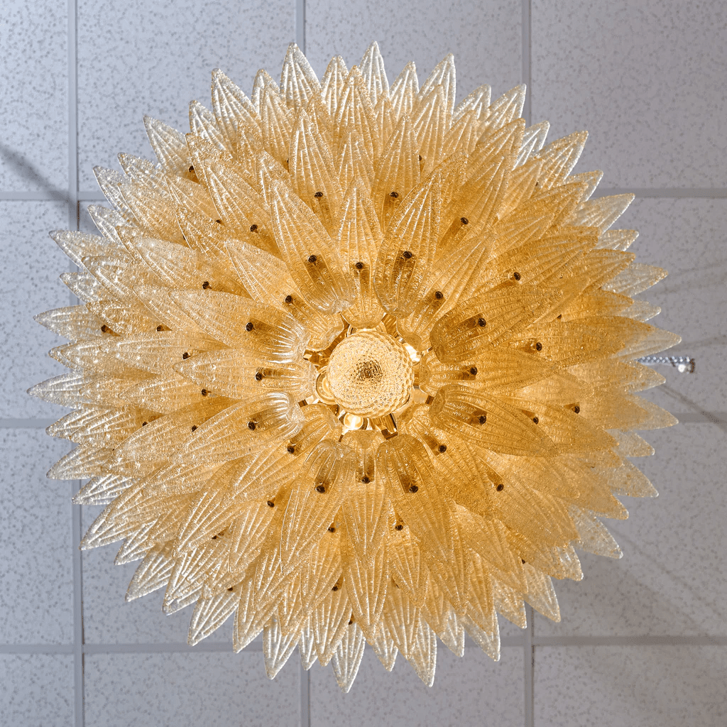 Eirerian Chandelier Murano Glass Palmette Leaf Tiered