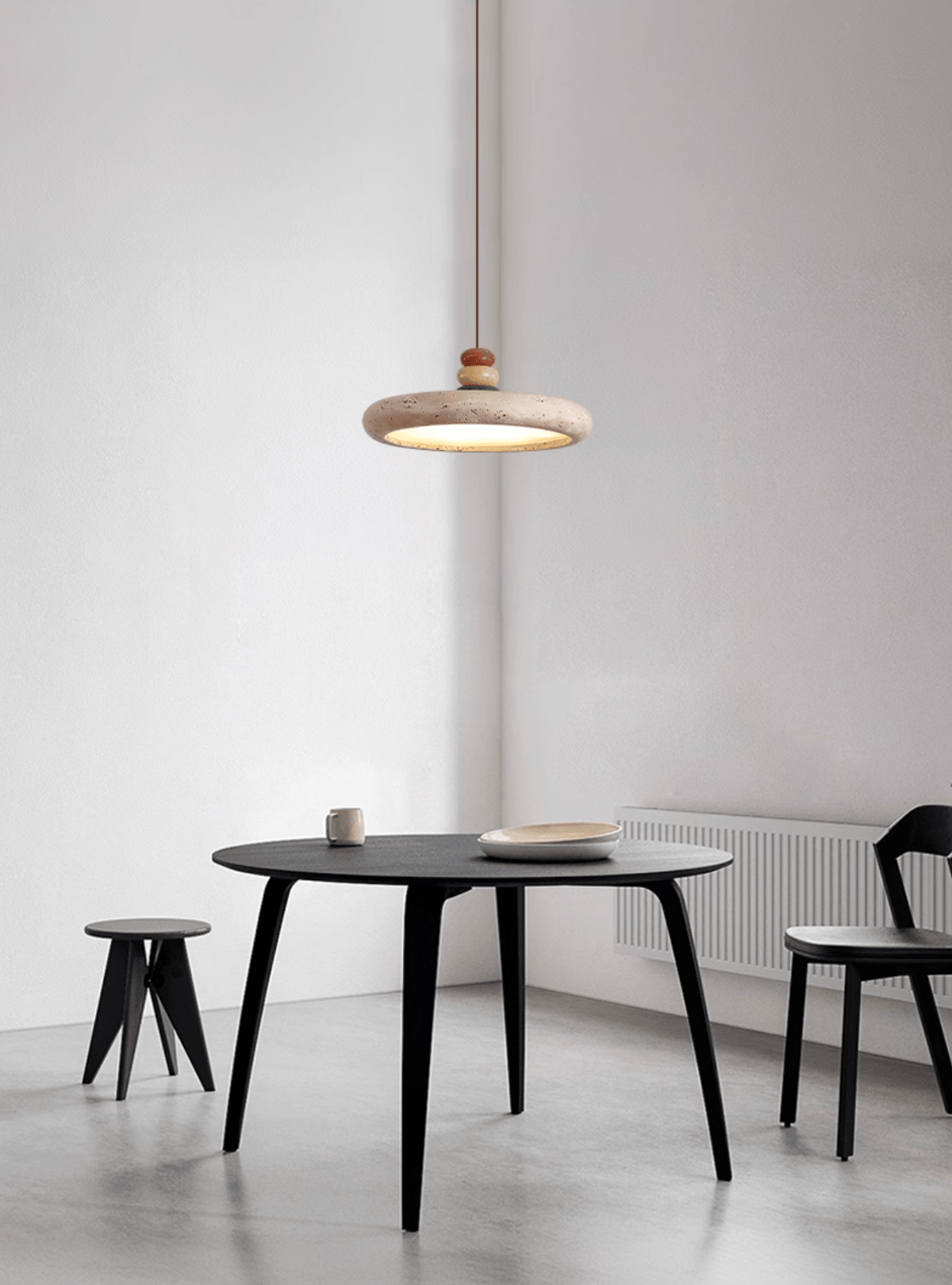 Cuvarora Disc Travertine Pendant Light