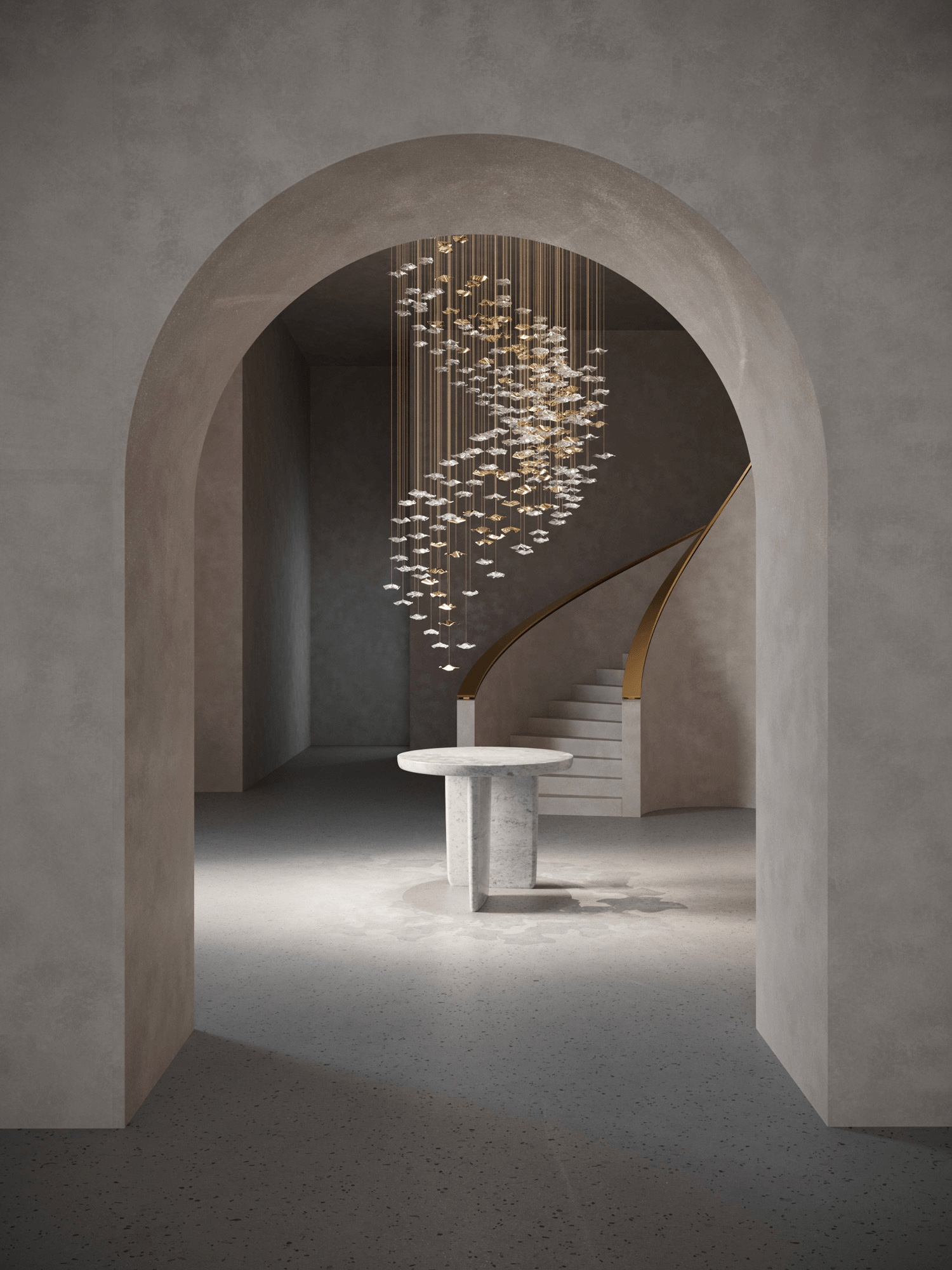 Nephele Crystal Leaf Chandelier