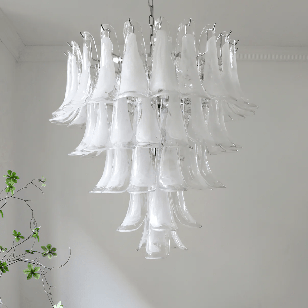 Celiian Chandelier Murano Glass Petals Vintage