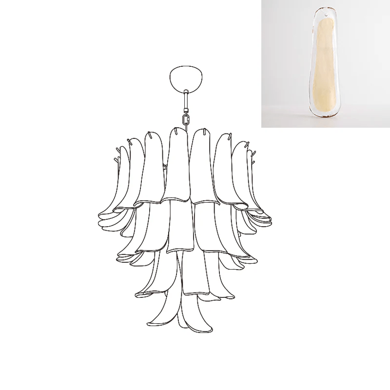 Celiian Chandelier Murano Glass Petals Vintage