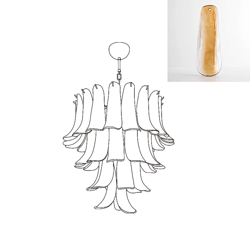 Celiian Chandelier Murano Glass Petals Vintage