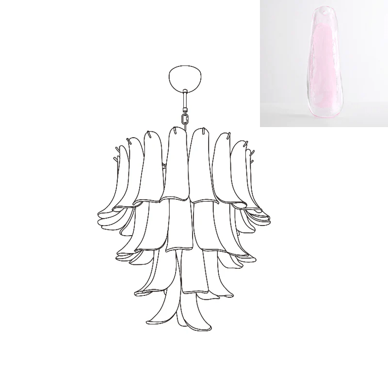 Celiian Chandelier Murano Glass Petals Vintage