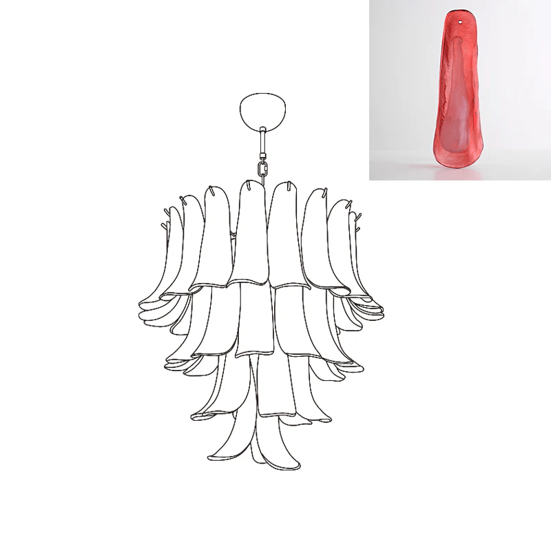 Celiian Chandelier Murano Glass Petals Vintage