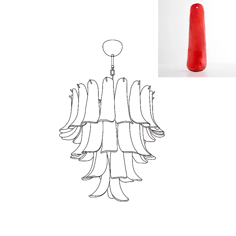 Celiian Chandelier Murano Glass Petals Vintage