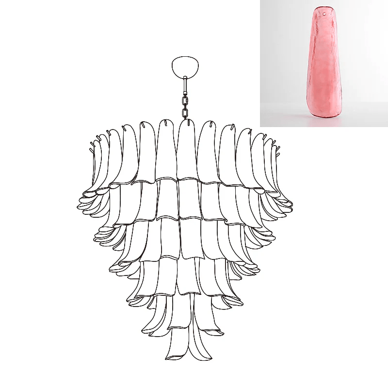 Celiian Chandelier Murano Glass Petals Vintage