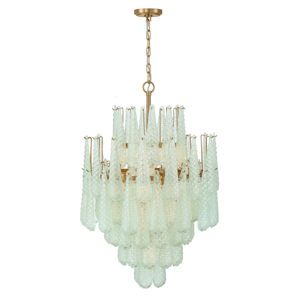 Velorian Chandelier Drop Textured Glass Elegant