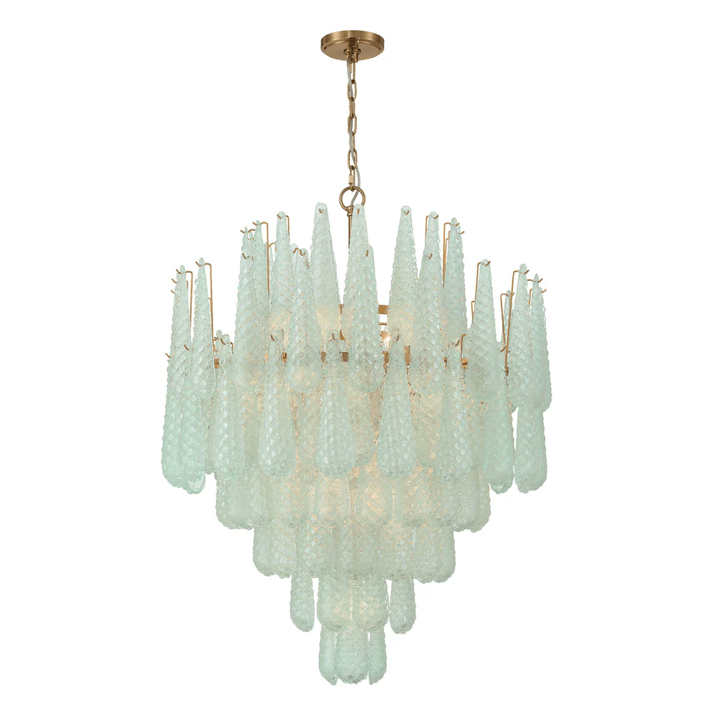Velorian Chandelier Drop Textured Glass Elegant