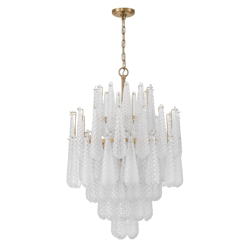 Velorian Chandelier Drop Textured Glass Elegant