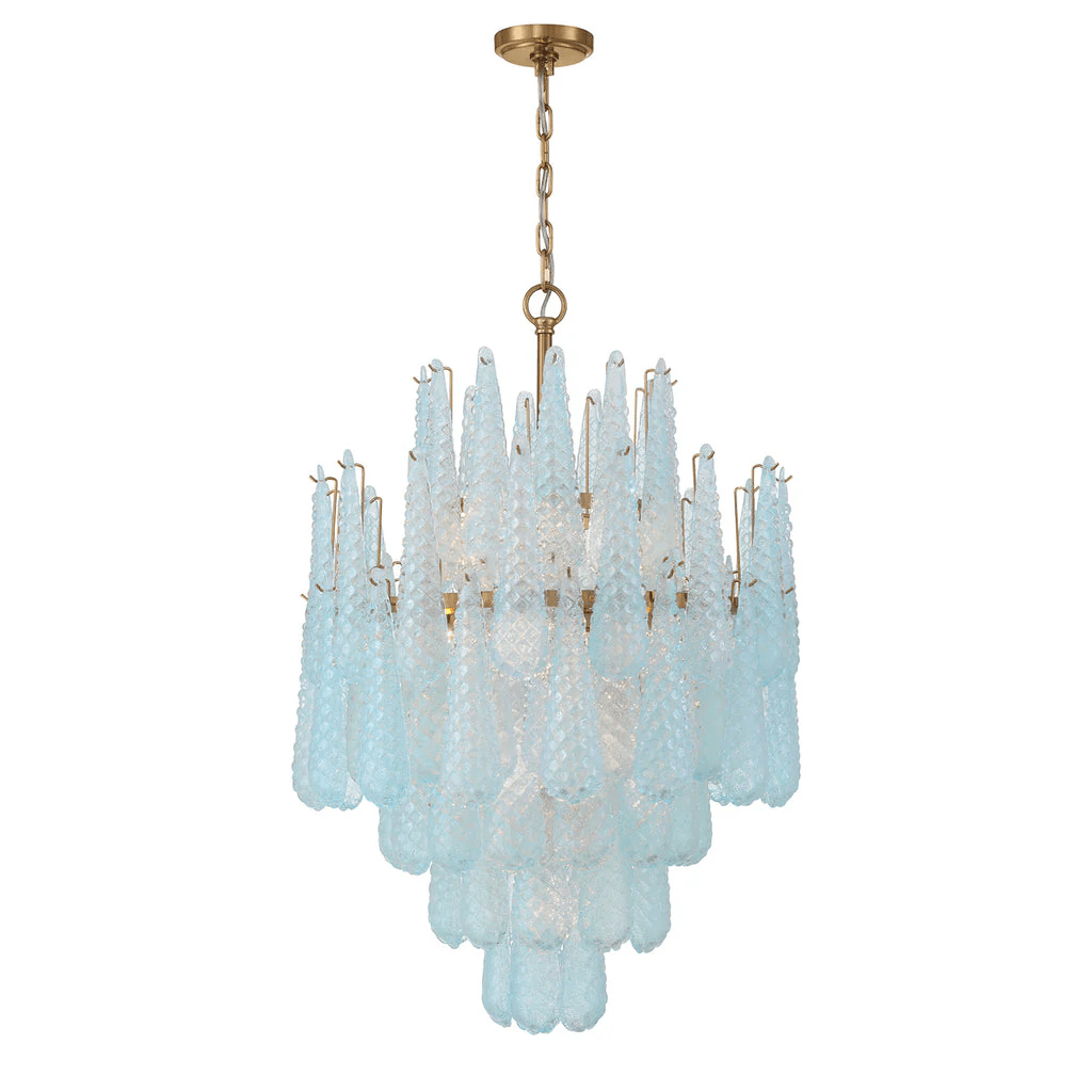 Velorian Chandelier Drop Textured Glass Elegant