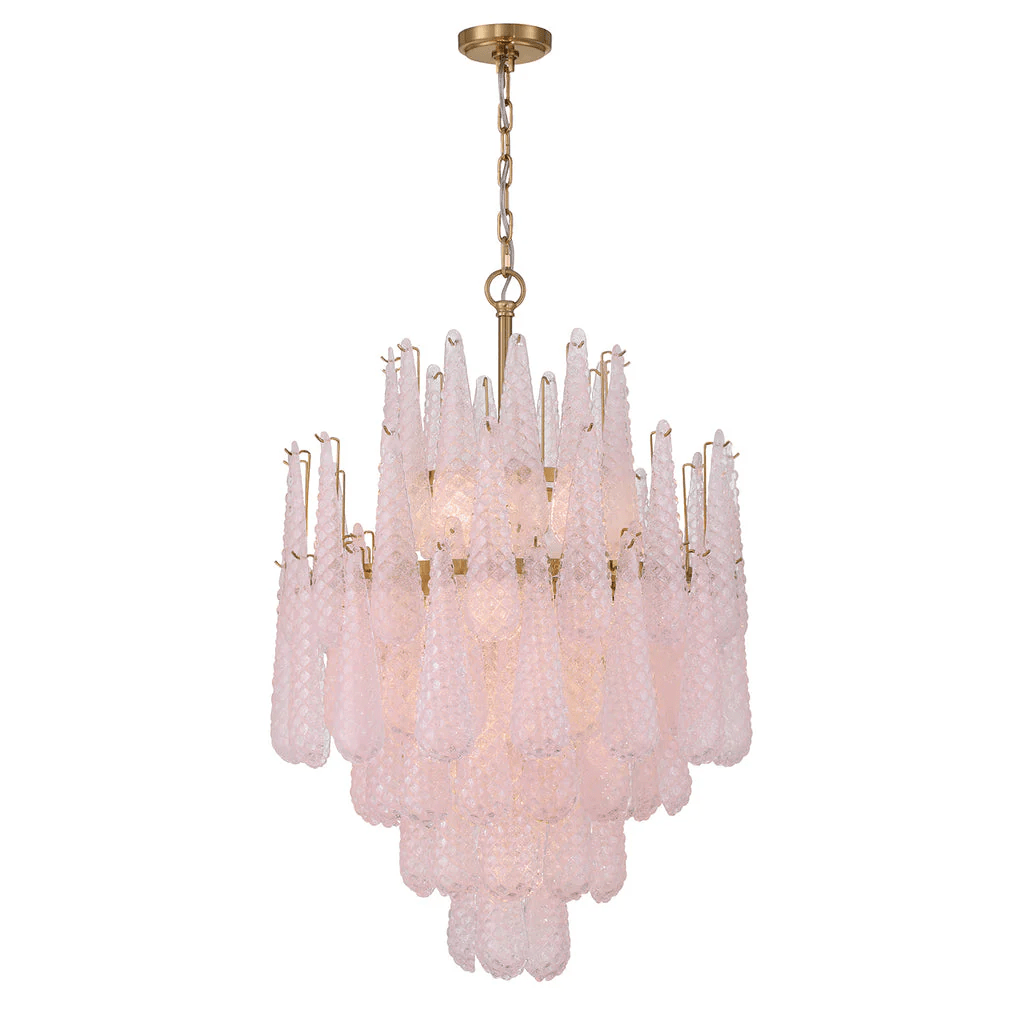 Velorian Chandelier Drop Textured Glass Elegant