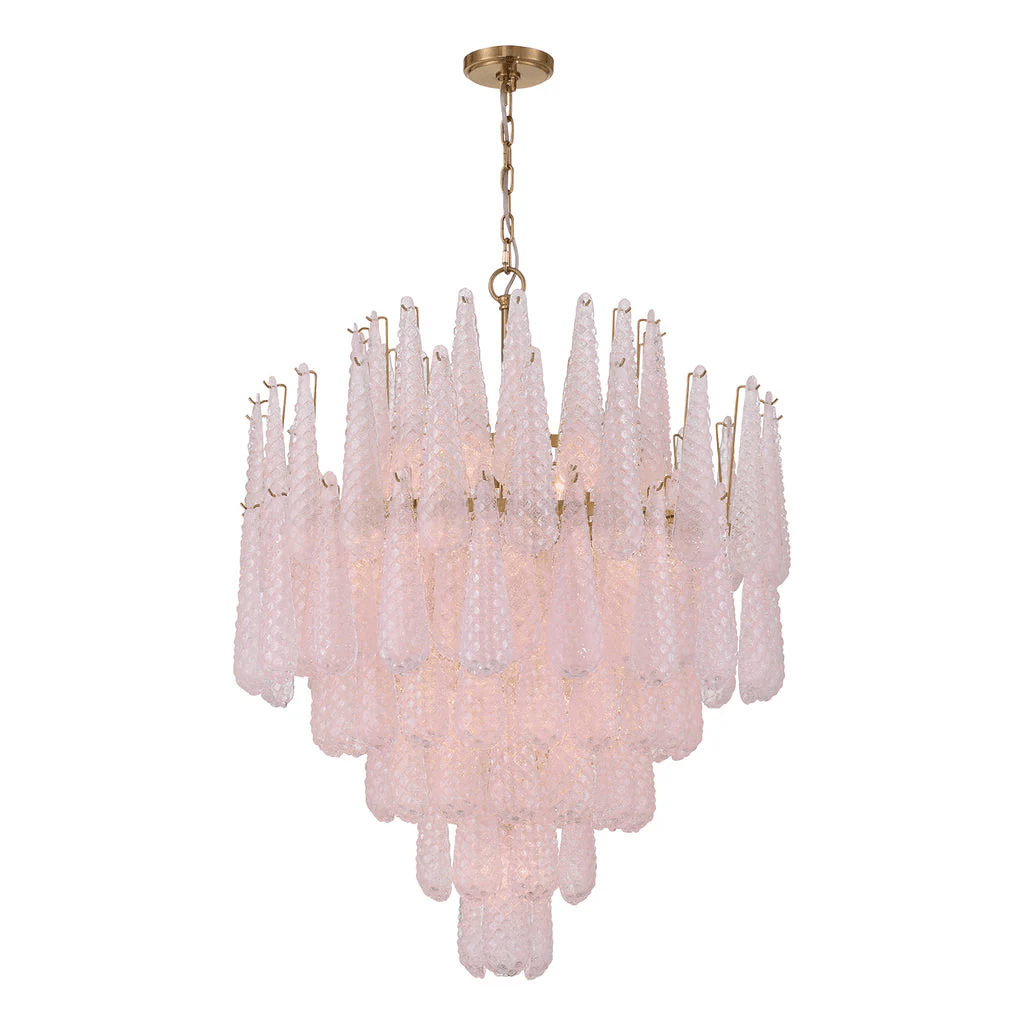 Velorian Chandelier Drop Textured Glass Elegant