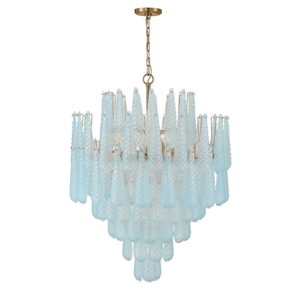 Velorian Chandelier Drop Textured Glass Elegant