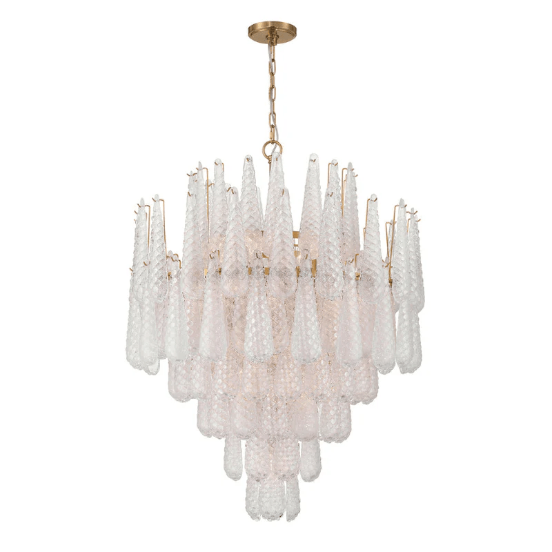 Velorian Chandelier Drop Textured Glass Elegant