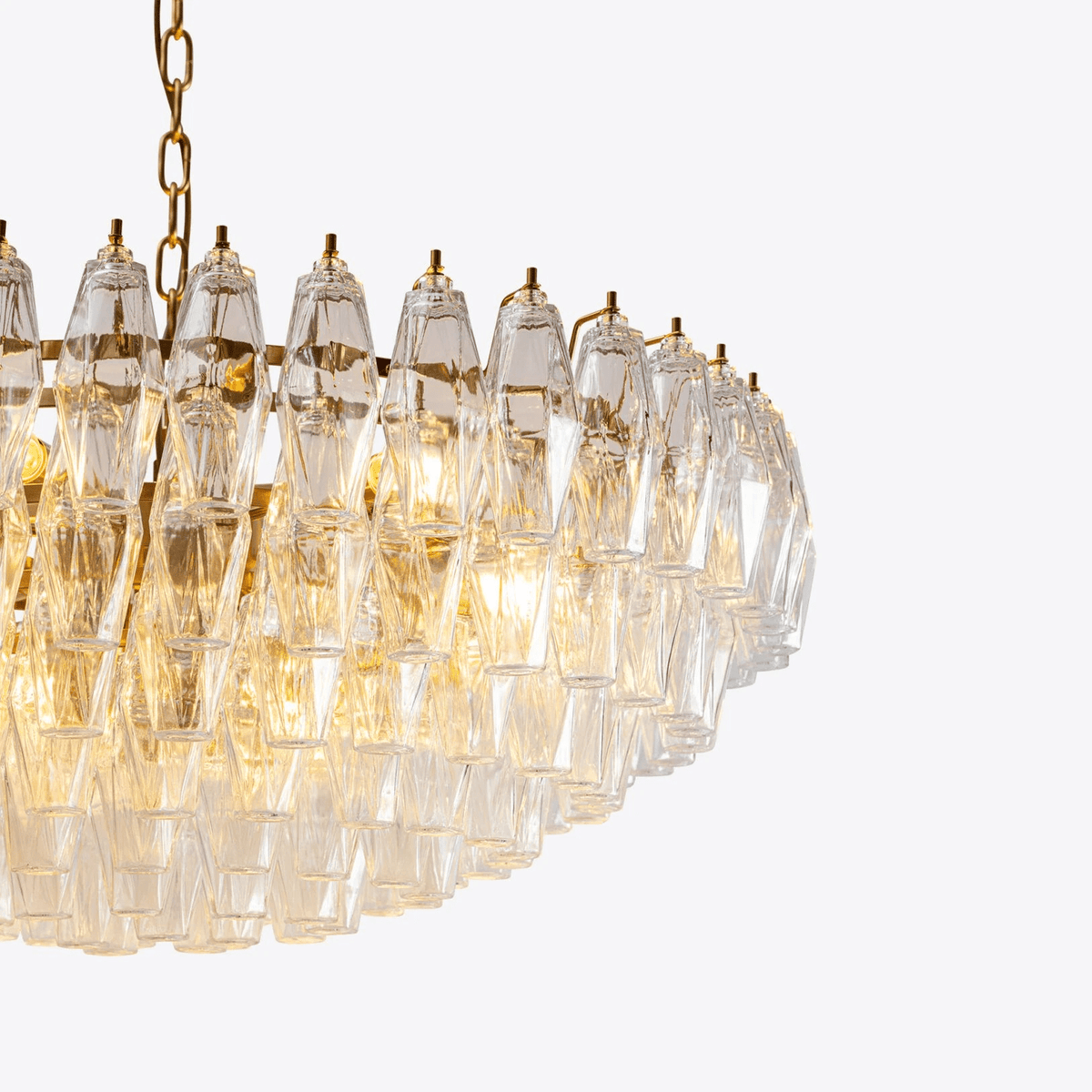 Naely Chandelier Clear Murano Glass Polyhedron Vintage