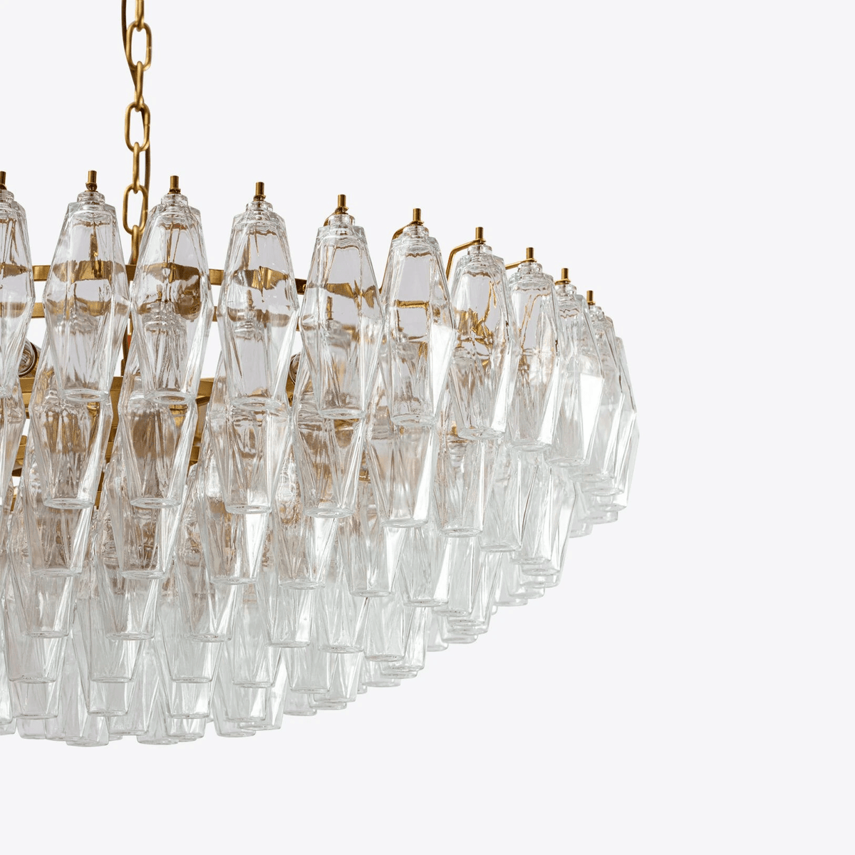 Naely Chandelier Clear Murano Glass Polyhedron Vintage