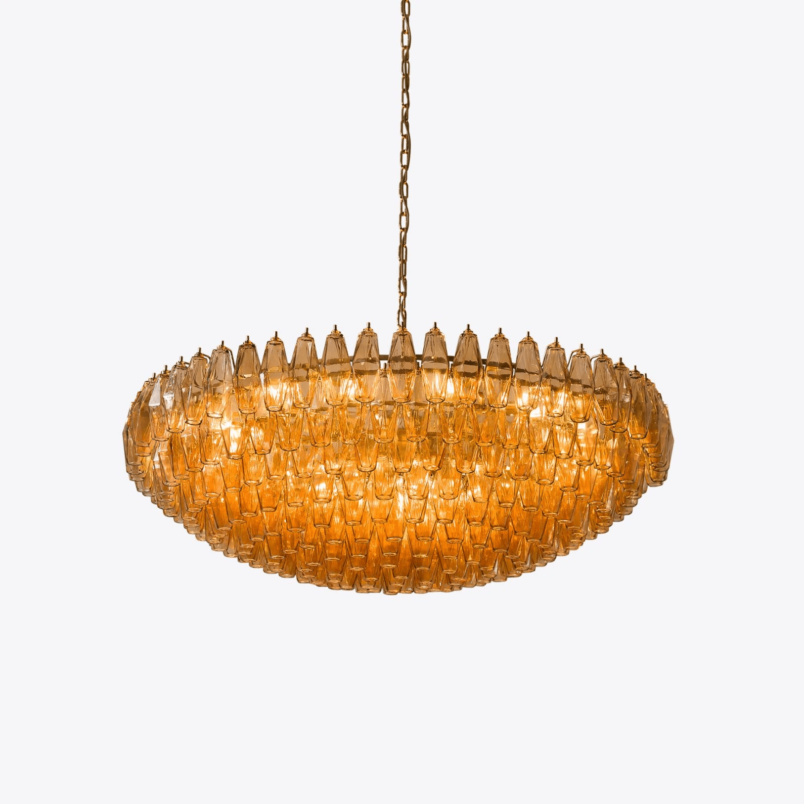 Celinora Chandelier Tiered Amber Glass Vintage