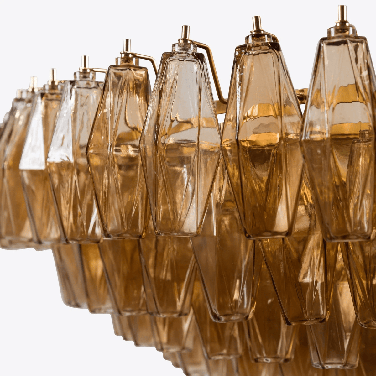 Celinora Chandelier Tiered Amber Glass Vintage