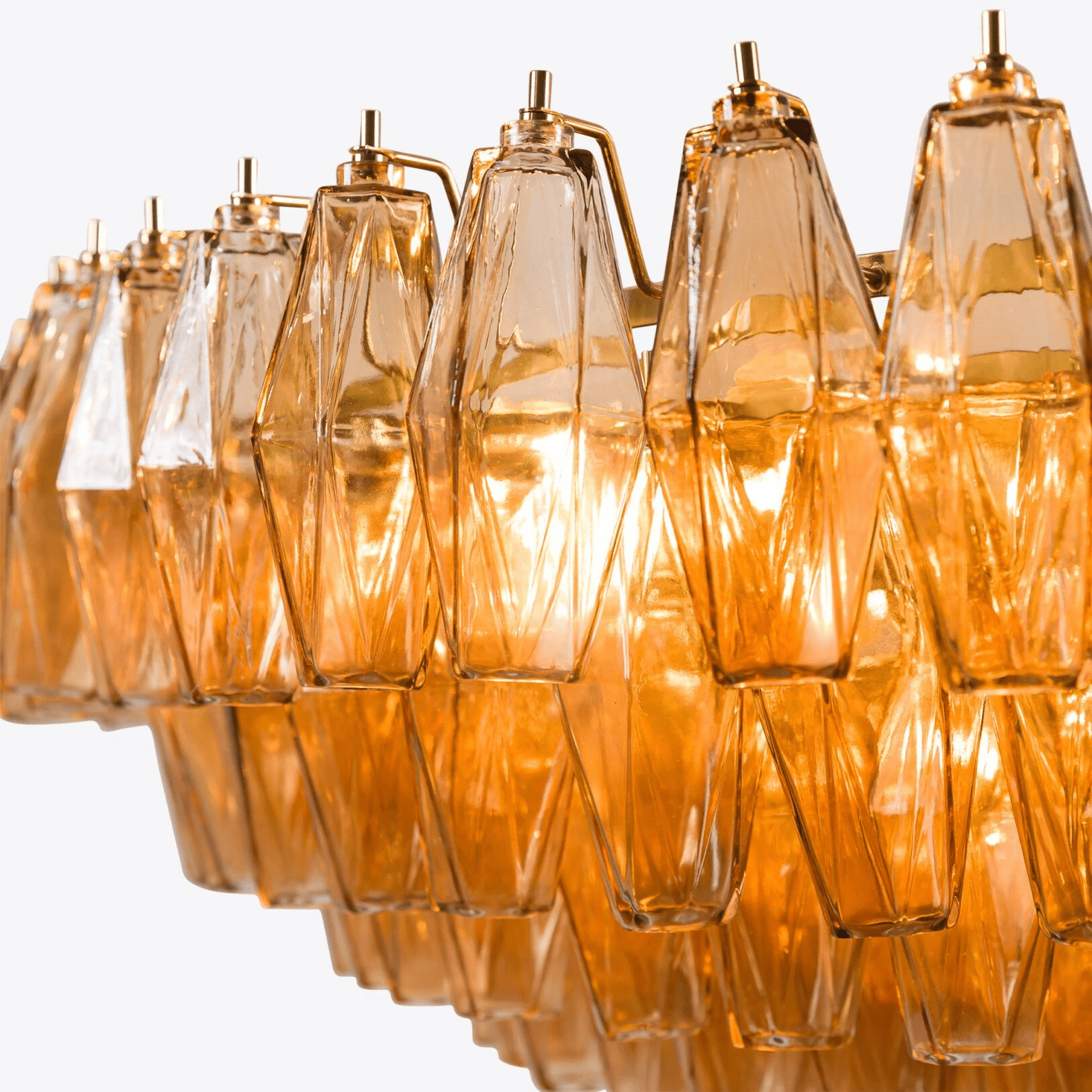 Celinora Chandelier Tiered Amber Glass Vintage