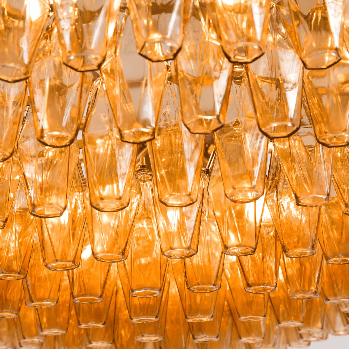 Celinora Chandelier Tiered Amber Glass Vintage