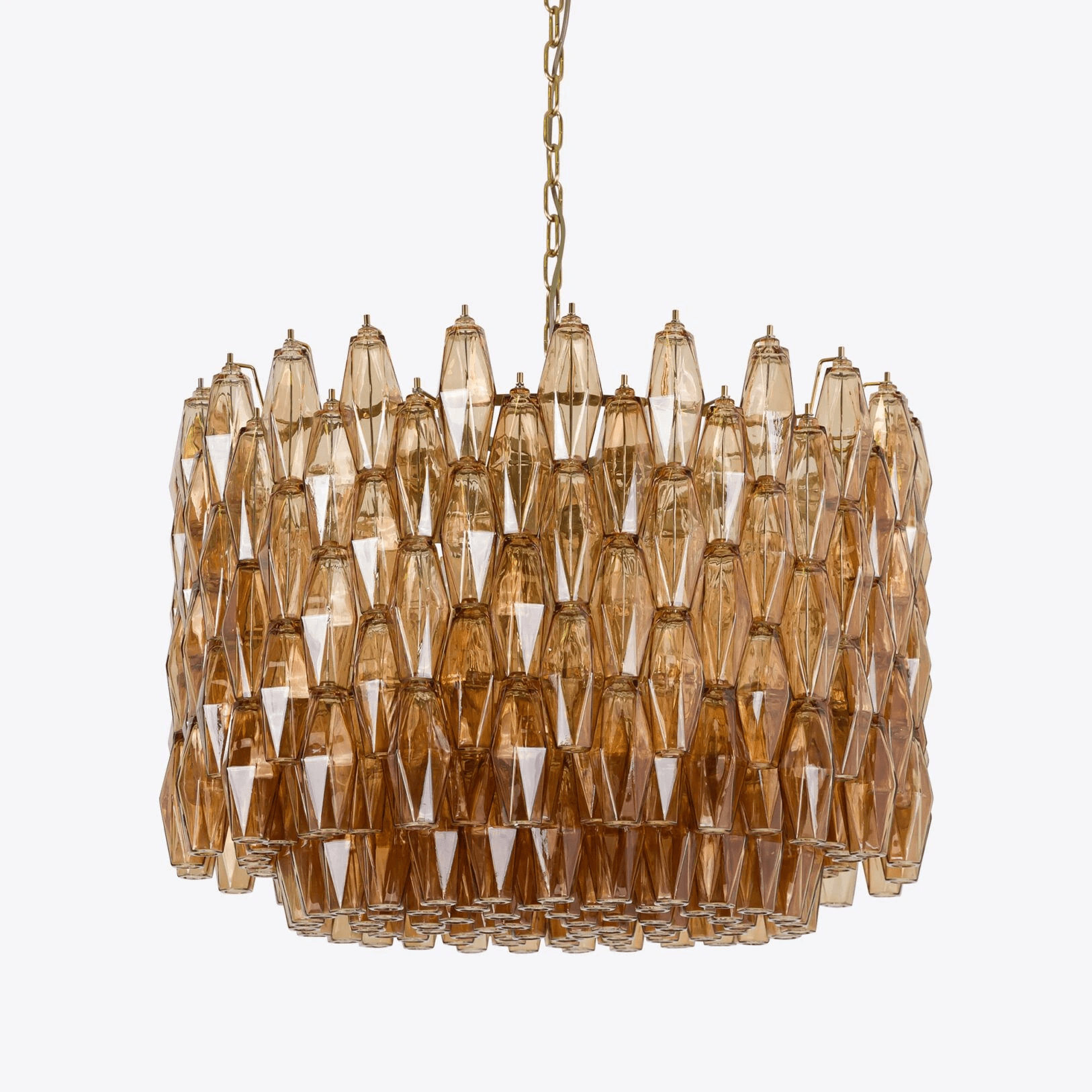 Celenella Chandelier Drum Amber Glass Elegant