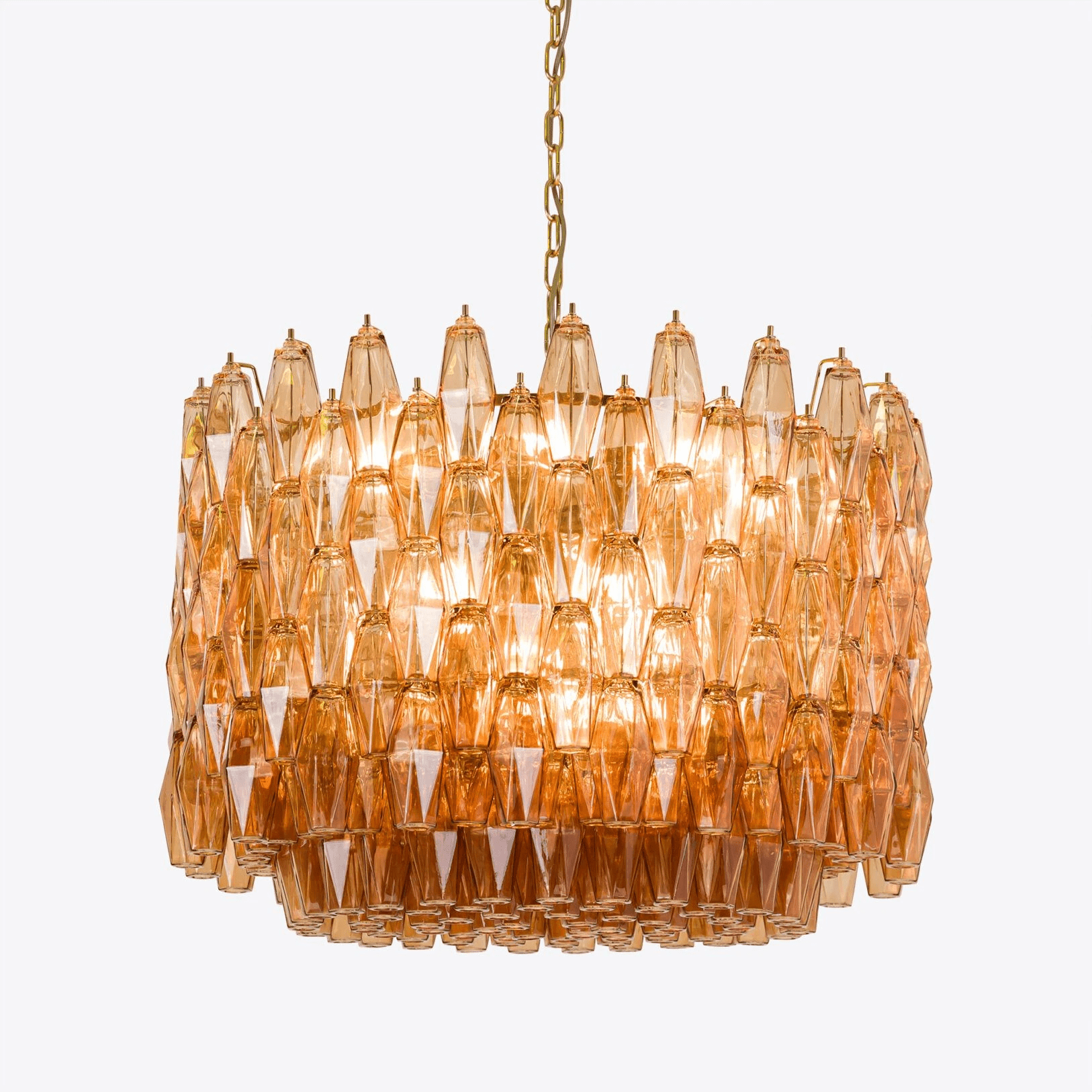 Celenella Chandelier Drum Amber Glass Elegant