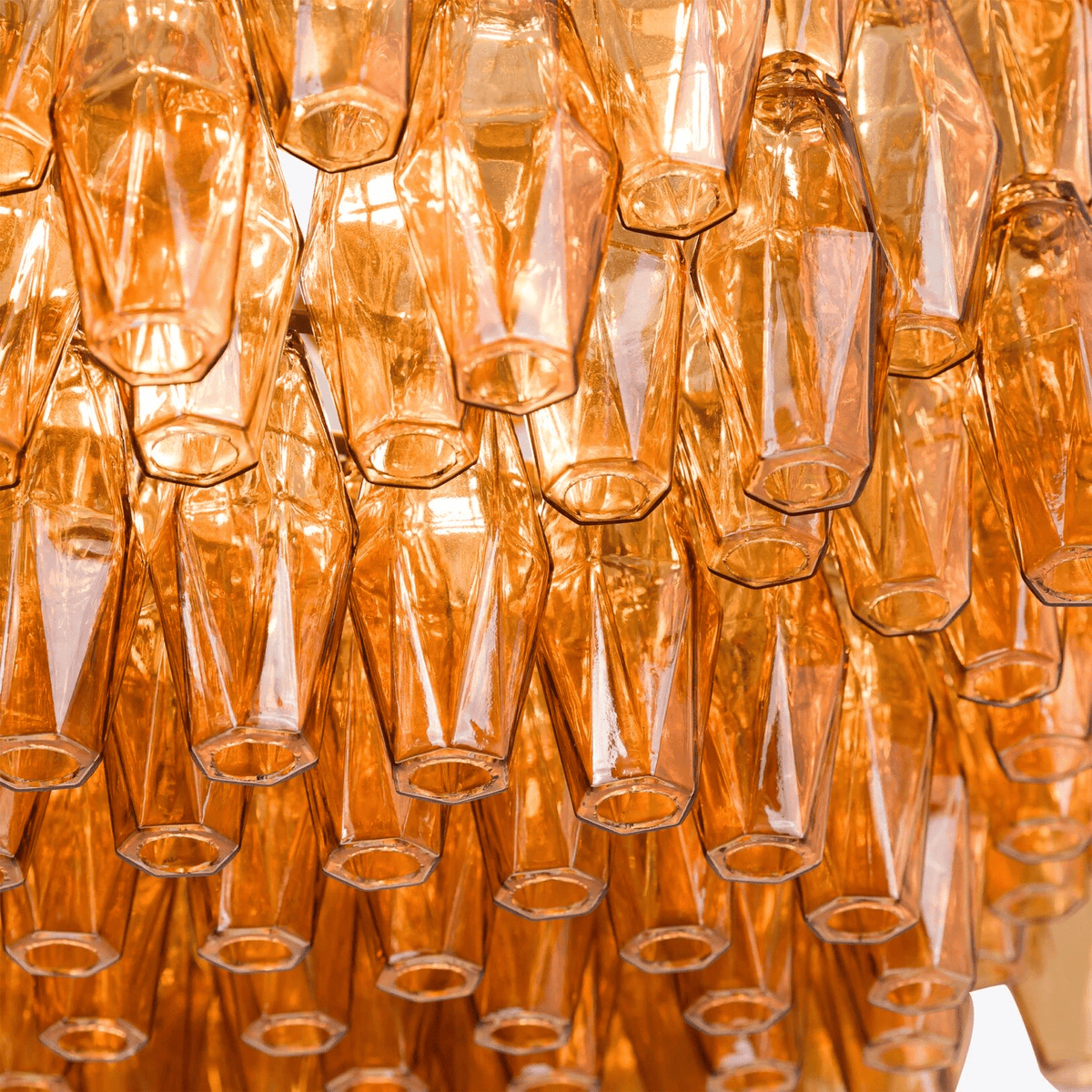 Celenella Chandelier Drum Amber Glass Elegant
