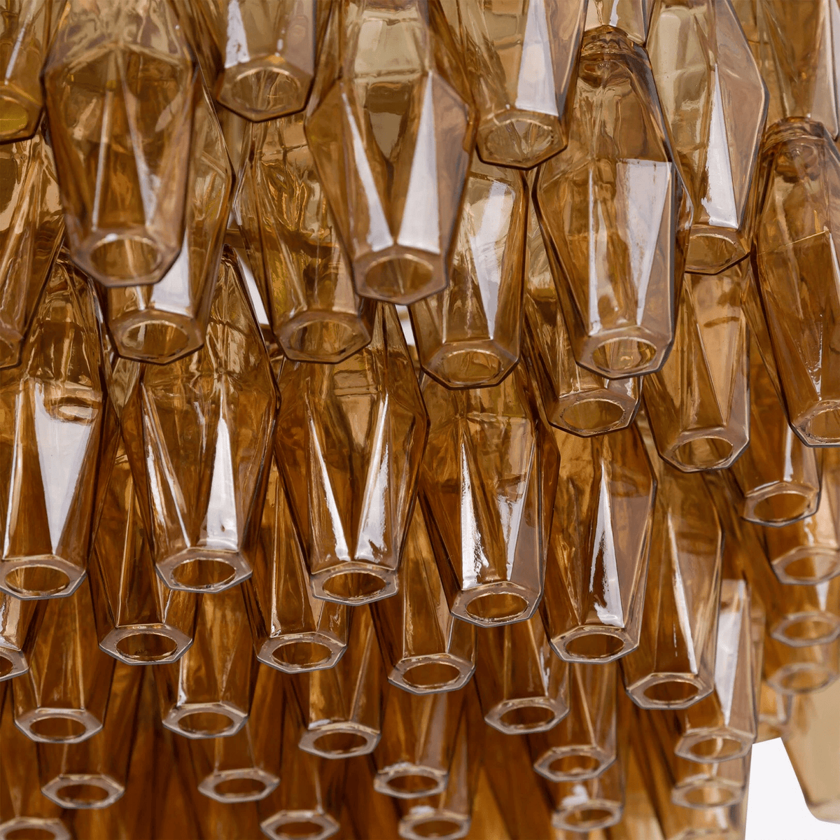 Celenella Chandelier Drum Amber Glass Elegant