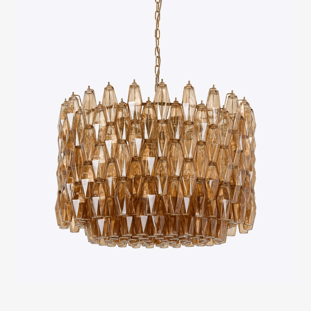 Celenella Chandelier Drum Amber Glass Elegant