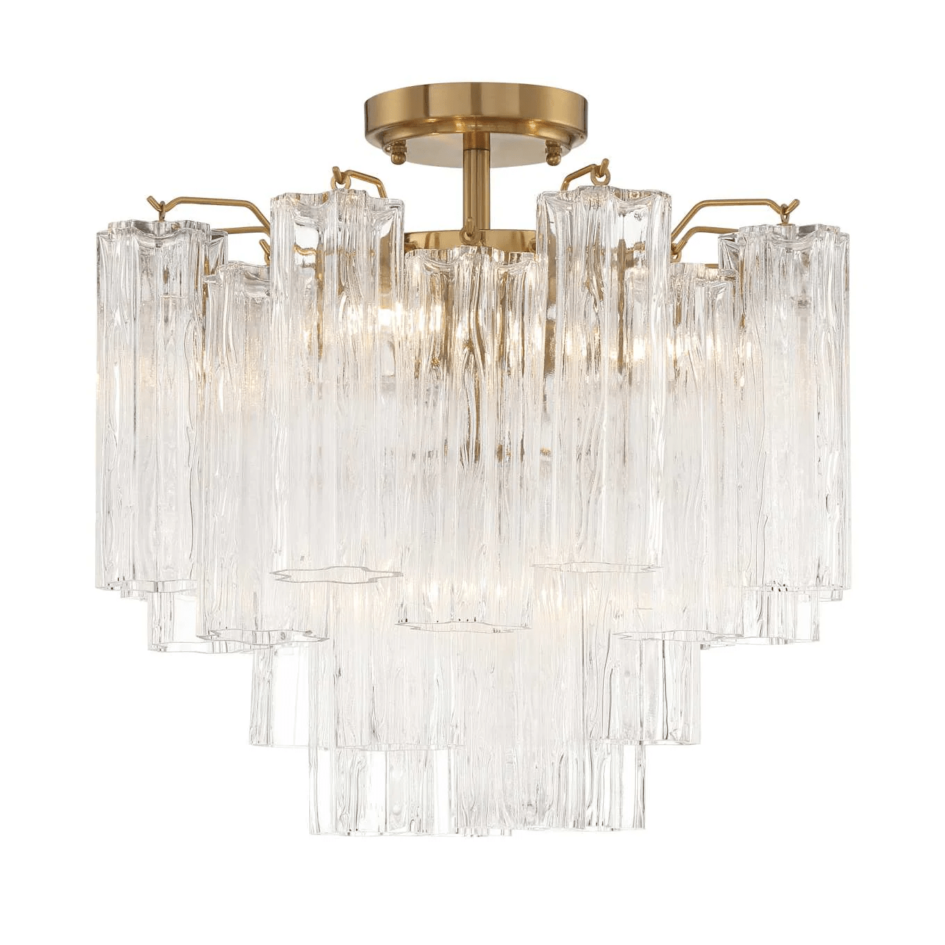 Eirerise Ceiling Lamp Clear Murano Glass Tubular Handblown