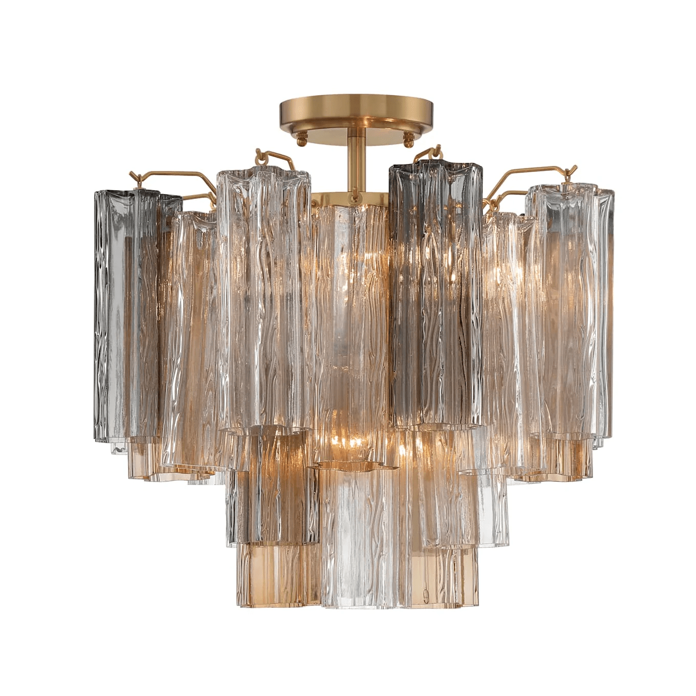 Eirerise Ceiling Lamp Clear Murano Glass Tubular Handblown