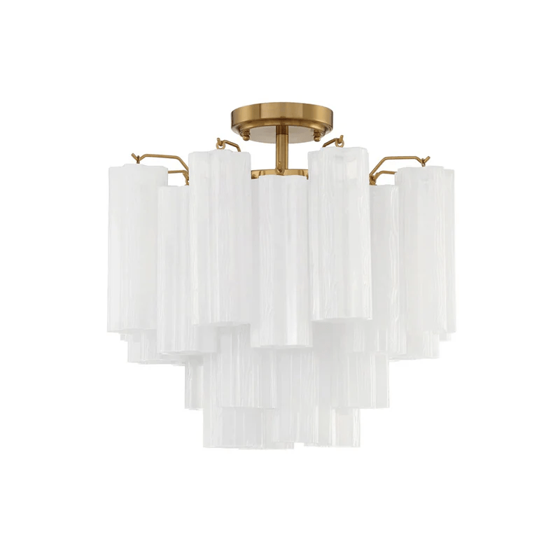 Eirerise Ceiling Lamp Clear Murano Glass Tubular Handblown